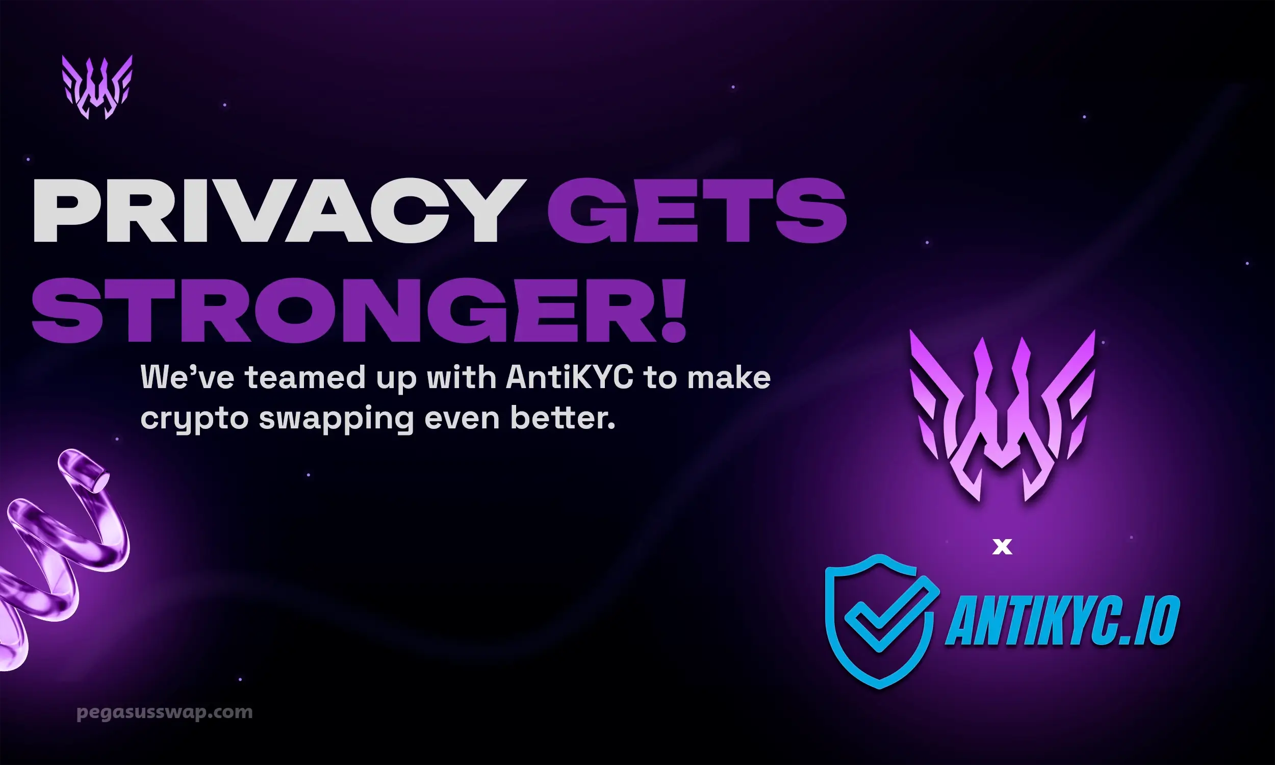 PegasusSwap × AntiKYC: Privacy-First Swaps Join the No-KYC Community