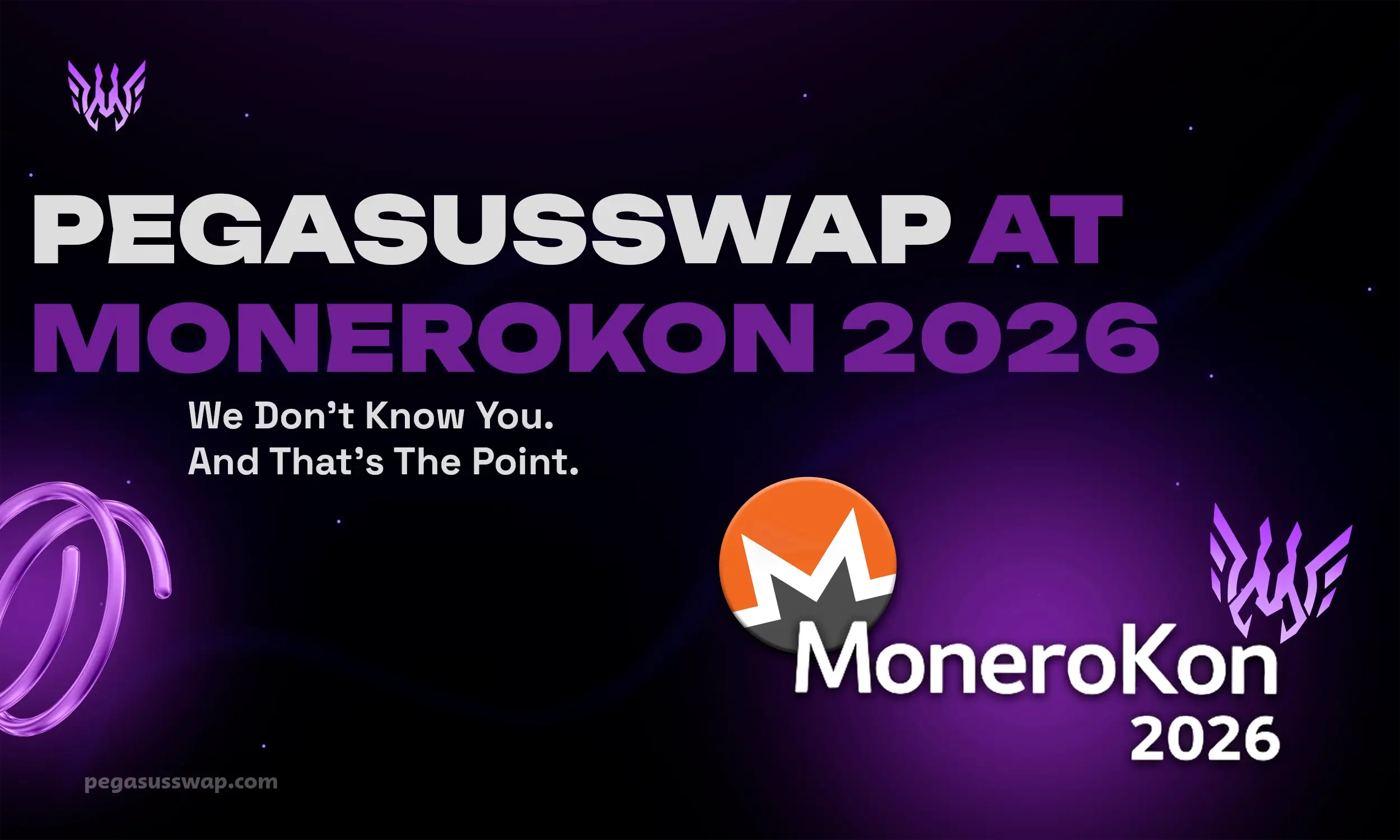 PegasusSwap at MoneroKon 2026: We Don’t Know You. And That’s The Point.